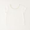 T-shirt mezza manica con strass al collo