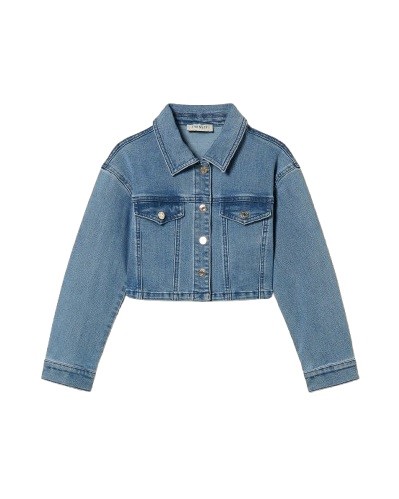 Giubbino in denim cropped