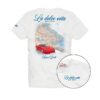 2AFD77E6C7D4BC121E76CB78352321A3_ T-shrt mezza manica con stampa la dolce vita sul retro