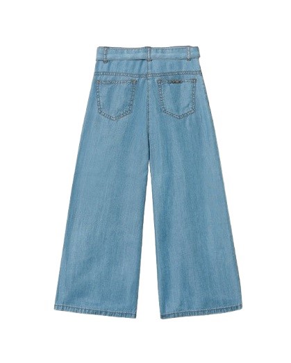 Pantalone wide leg effetto denim