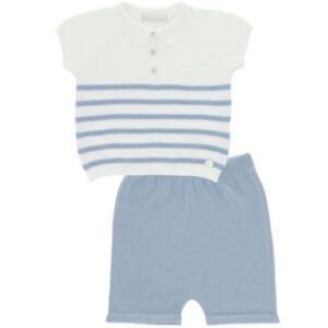Completo polo a righe e bermuda