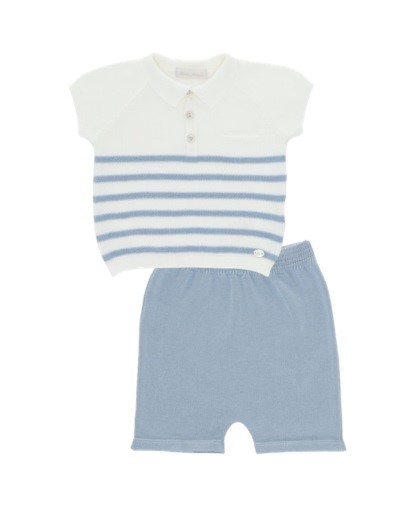 Completo polo a righe e bermuda
