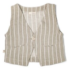 Gilet in misto lino a righe