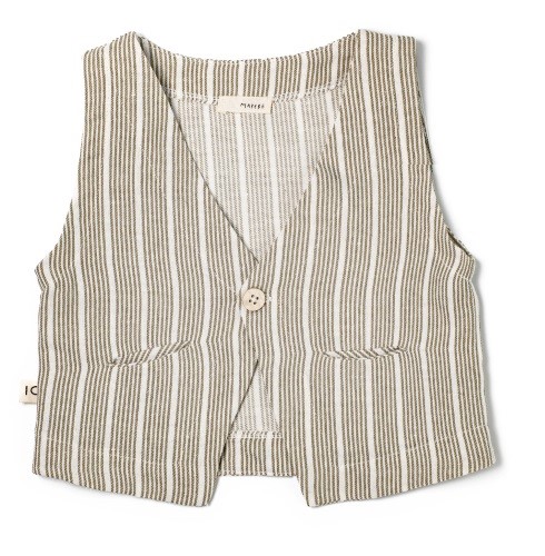 Gilet in misto lino a righe