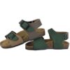 Sandalo in eco pelle bicoolore con doppia fibbia