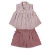 Completo camicia smanicata in vichy e short