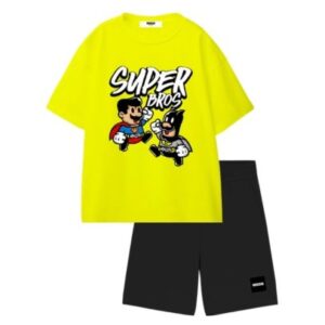 Completo t-shirt e bermuda in felpa superbros
