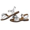 Sandalo in pelle laminata con fiocco e fibbia