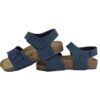Sandalo in eco pelle con velcro e fibbia