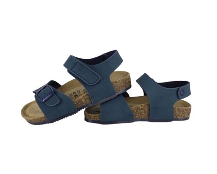 Sandalo in eco pelle con velcro e fibbia