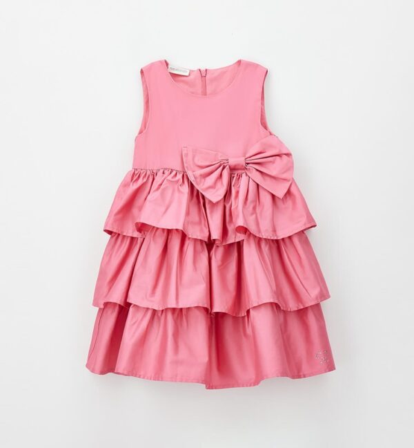 Vestito a balze con fiocco
