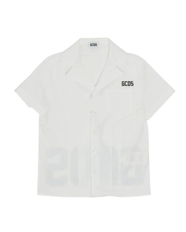 Camicia mezza manica ccon maxi logo sul retro