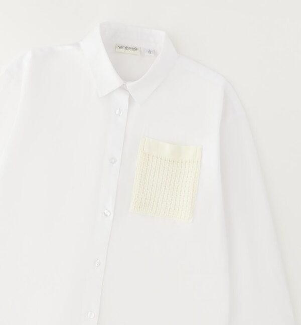 Camicia manica lunga con taschino in maglia