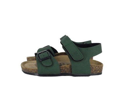 Sandalo in eco pelle con velcro e fibbia