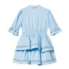 Vestito in cotone con pizzo e balze