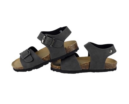 Sandalo in pelle con doppia fibbia