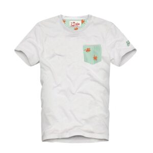 T-shirt con taschino a righe con polipi