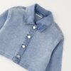 Giubbino in denim con strass