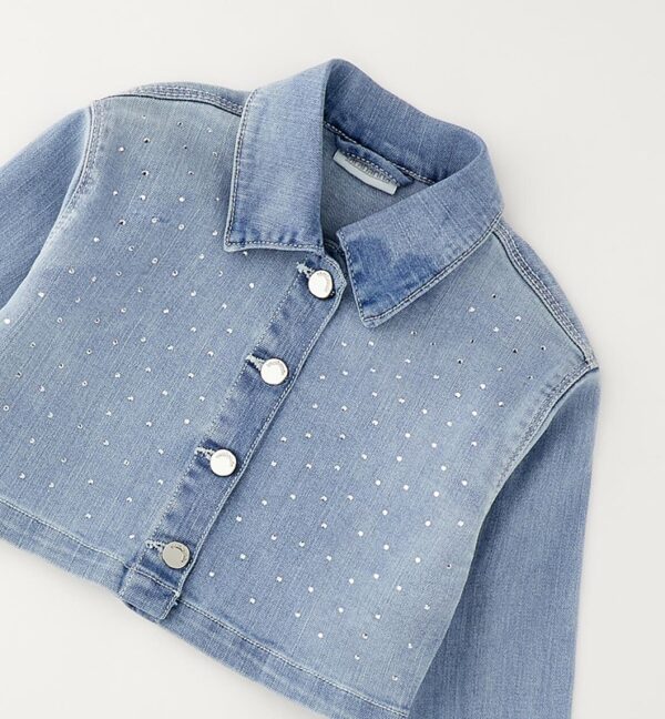 Giubbino in denim con strass