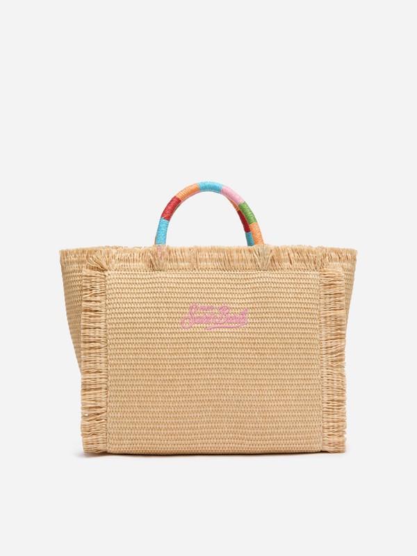 3D7DED4C6A8BD78E9319F06E586D4E7D_ Borsa colette effetto paglia con ricamo multicolor