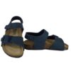 Sandalo in eco pelle con velcro e fibbia