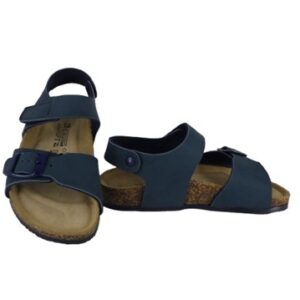 Sandalo in eco pelle con velcro e fibbia