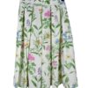 Completo blusa con fiocco sul retro e gonna lunga a pieghe