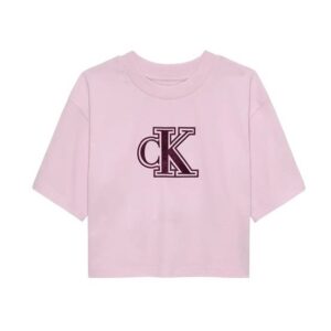 T-shirt mezza manica con logo laminato