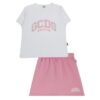 Completo t-shirt e gonna in felpa con stampa logo