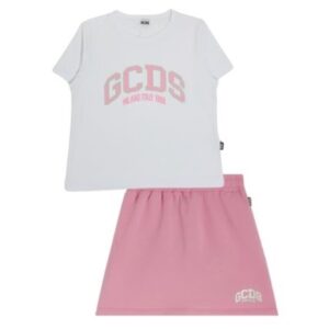 Completo t-shirt e gonna in felpa con stampa logo