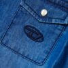 4383200C3447B2BC2041CDC11F675AE6_ Camicia in denim manica corta con tasca e logo