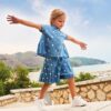 Short con margherite plissettati