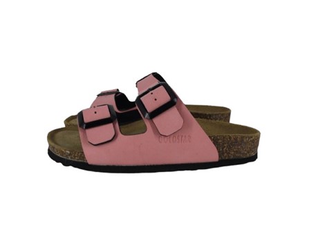 Ciabatta in eco pelle con doppie fibbie
