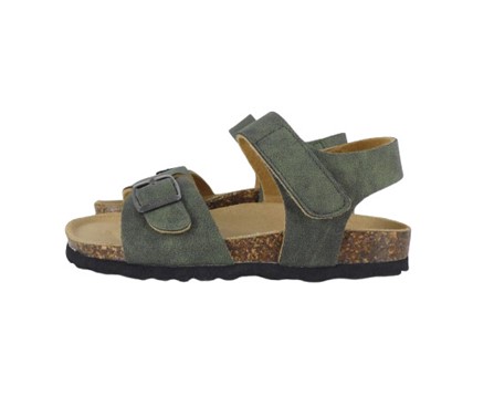 Sandalo in pelle con doppia fibbia