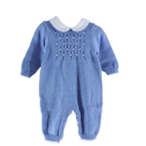 Tutina con ricamo punto smock