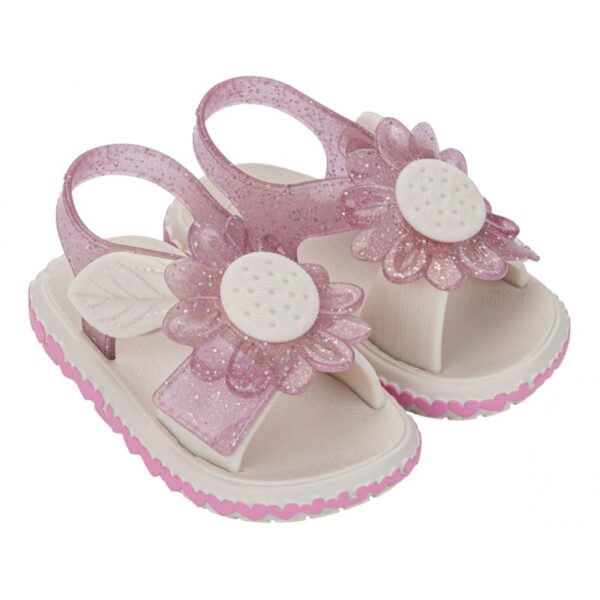 Sandalo mare con fiore e velcro