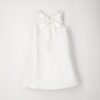 51B4B7512A929505F3B72AFC21E8D4F7_ Vestito con fiori in organza al fondo e fiocco sul retro