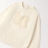 Felpa con farfalla traforata e strass