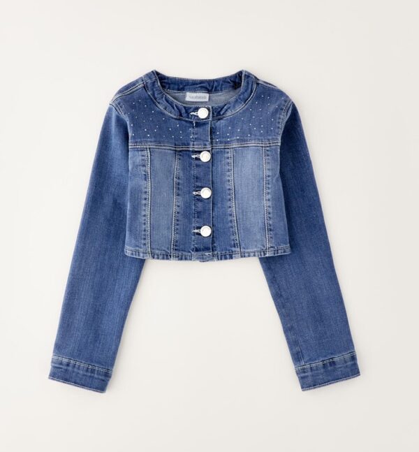 Giubbino in denim con strass