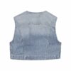 Gilet in denim a righe