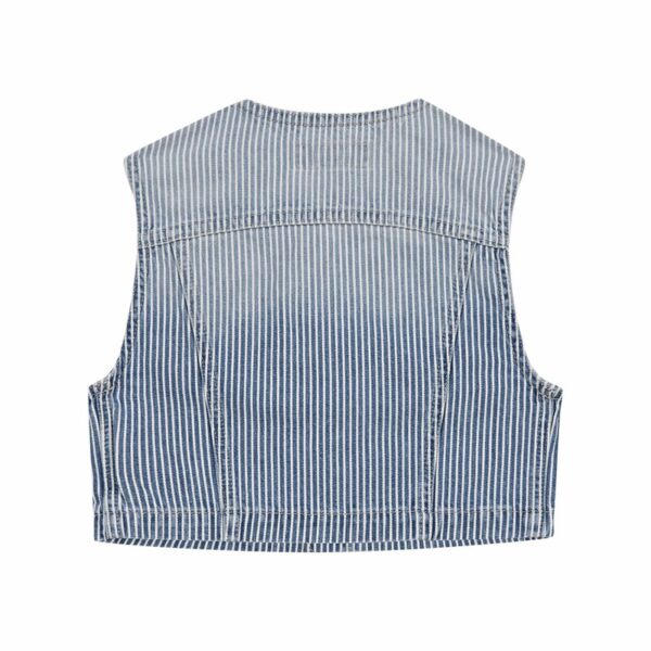 Gilet in denim a righe
