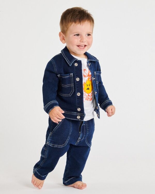 5A105E138320FB5529951C8F4A0120BC_ Giubbino in denim con stampa logo sul retro
