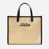 Borsa vivian media effetto rafia con logo ricaamato