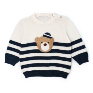 Maglione a righe con orsetto