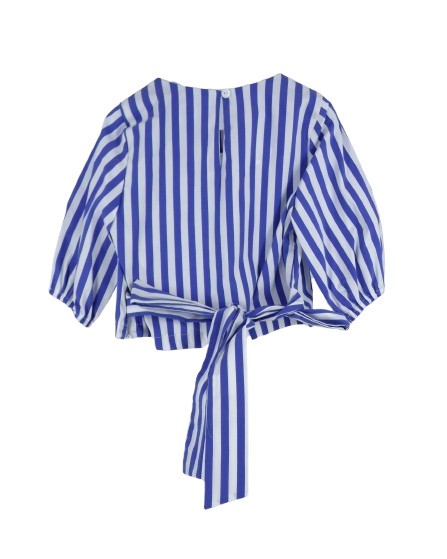 Completo blusa a righe con fiocco sul retro e pantalone