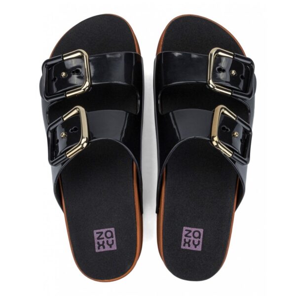 Sandalo doppia fascia con fibbie