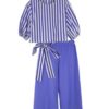 Completo blusa a righe con fiocco sul retro e pantalone