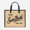 Borsa vivian media effetto rafia con logo ricaamato