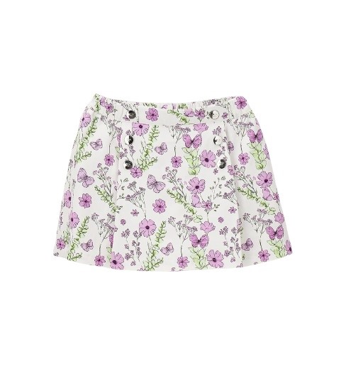 Gonna/short fantasia floreale con farfalline