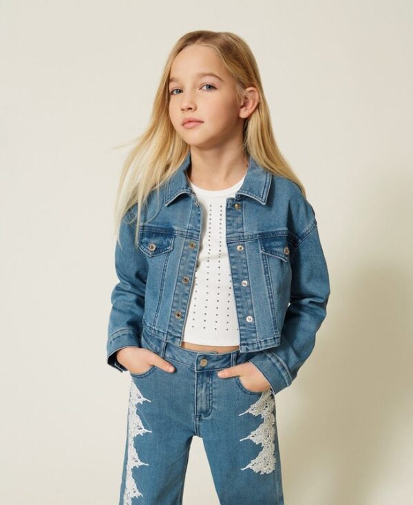 Giubbino in denim cropped